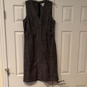 Liz Claiborne Sleeveless Gray Denim Midi Sheath Dress